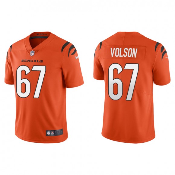 Men's Bengals Cordell Volson Orange 2022 NFL Draft Vapor Limited Jersey