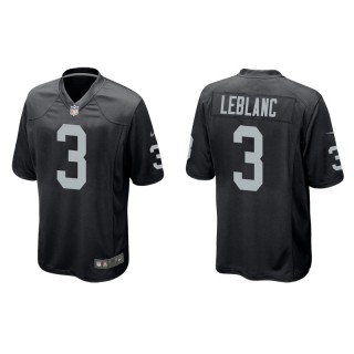 Men's Raiders Cre'Von LeBlanc Black Game Jersey
