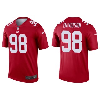 Men's Giants D.J. Davidson Red 2022 NFL Draft Inverted Legend Jersey