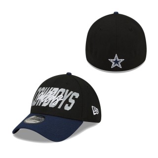 Dallas Cowboys Black Navy 2022 NFL Draft 39THIRTY Flex Hat