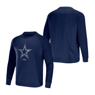 Men's Dallas Cowboys NFL x Darius Rucker Collection by Fanatics Navy Raglan Fleece Pullover Sweatshirt