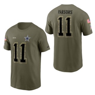 Men's Dallas Cowboys Micah Parsons Olive 2022 Salute To Service Name & Number T-Shirt
