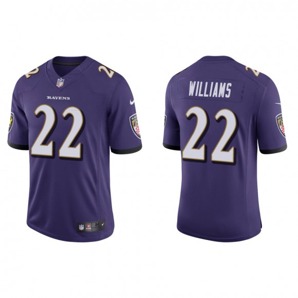 Men's Ravens Damarion Williams Purple Vapor Limited Jersey