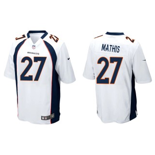 Men's Broncos Damarri Mathis White 2022 NFL Draft Game Jersey