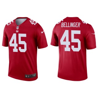 Men's Giants Daniel Bellinger Red 2022 NFL Draft Inverted Legend Jersey
