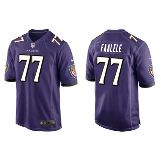Men's Ravens Daniel Faalele Purple Game Jersey