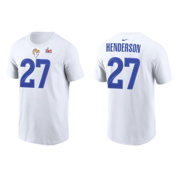 Darrell Henderson Rams Super Bowl LVI  Men's White T-Shirt