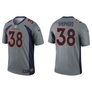 Men's Denver Broncos Darrius Shepherd Gray Inverted Legend Jersey