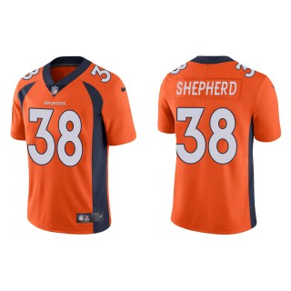 Men's Denver Broncos Darrius Shepherd Orange Vapor Limited Jersey