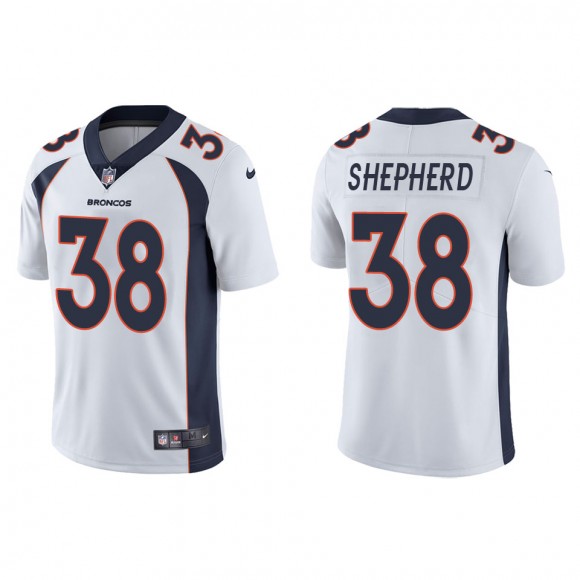 Men's Denver Broncos Darrius Shepherd White Vapor Limited Jersey