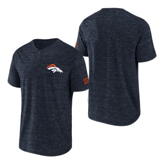 Men's Denver Broncos NFL x Darius Rucker Collection by Fanatics Navy Slub Henley T-Shirt