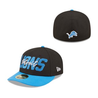 Detroit Lions Black Blue 2022 NFL Draft Low Profile 59FIFTY Fitted Hat