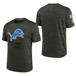 Men's Detroit Lions Brown 2022 Salute to Service Velocity Team T-Shirt