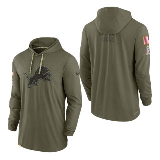 Men's Detroit Lions Olive 2022 Salute to Service Tonal Pullover Hoodie