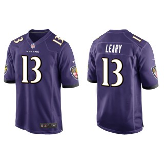 Ravens Devin Leary Purple Game Jersey