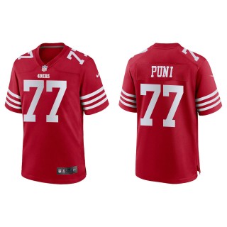 49ers Dominick Puni Scarlet Game Jersey