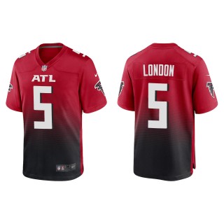 Men's Falcons Drake London Red 2022 NFL Draft Game Jersey