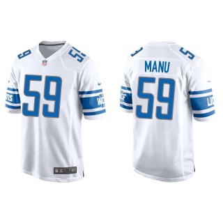 Lions Giovanni Manu White Game Jersey