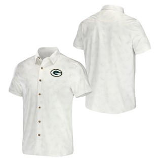 Men's Green Bay Packers NFL x Darius Rucker Collection by Fanatics White Woven Button-Up T-Shirt
