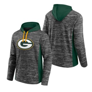 Men's Green Bay Packers Fanatics Branded Heathered Charcoal Green Instant Replay Pullover Hoodie