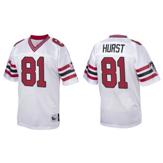 Men's Atlanta Falcons Hayden Hurst White 1989 Authentic Throwback Jersey