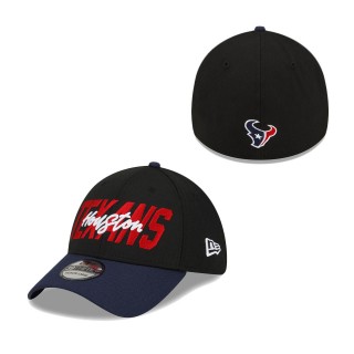 Houston Texans Black Navy 2022 NFL Draft 39THIRTY Flex Hat