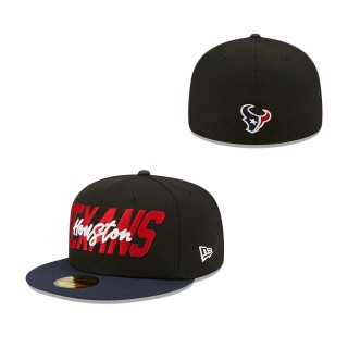 Houston Texans Black Navy 2022 NFL Draft On Stage 59FIFTY Fitted Hat