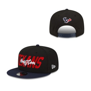 Houston Texans Black Navy 2022 NFL Draft 9FIFTY Snapback Adjustable Hat