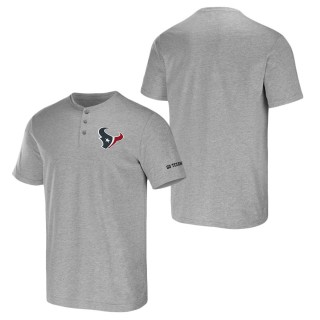 Men's Houston Texans NFL x Darius Rucker Collection by Fanatics Heather Gray Henley T-Shirt