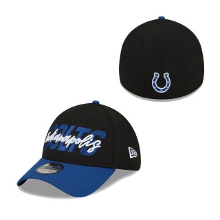 Indianapolis Colts Black Royal 2022 NFL Draft 39THIRTY Flex Hat