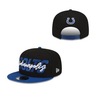 Indianapolis Colts Black Royal 2022 NFL Draft 9FIFTY Snapback Adjustable Hat