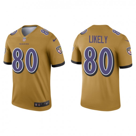 Men's Ravens Isaiah Likely Gold Inverted Legend Jersey