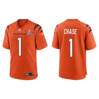 Super Bowl LVI Ja'Marr Chase Bengals Orange Game Jersey