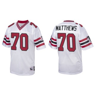 Men's Atlanta Falcons Jake Matthews White 1989 Authentic Throwback Jersey