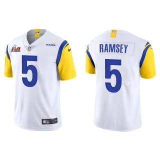 Super Bowl LVI Jalen Ramsey Rams White Vapor Limited Jersey
