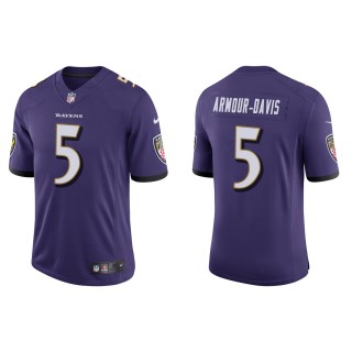 Men's Ravens Jalyn Armour-Davis Purple Vapor Limited Jersey