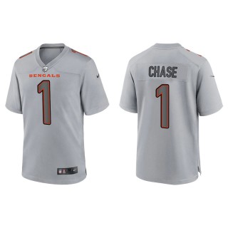 Men's Ja'Marr Chase Cincinnati Bengals Gray Atmosphere Fashion Game Jersey