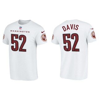 Jamin Davis Commanders Name & Number  Men's White T-Shirt