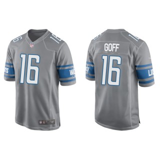 Men's Lions Jared Goff Silver Game Jersey