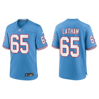 Titans JC Latham Light Blue Oilers Throwback Game Jersey