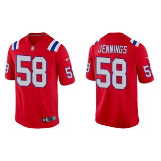 Men's New England Patriots Jennings Red Alternate Game Jersey