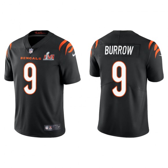 Super Bowl LVI Joe Burrow Bengals Black Vapor Limited Jersey