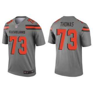 Men's Cleveland Browns Joe Thomas Gray Inverted Legend Hall of Fame Jersey
