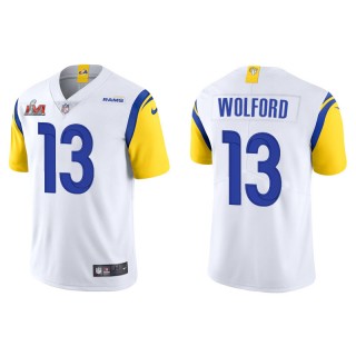 Super Bowl LVI John Wolford Rams White Vapor Limited Jersey