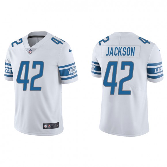 Men's Detroit Lions Justin Jackson White Vapor Limited Jersey