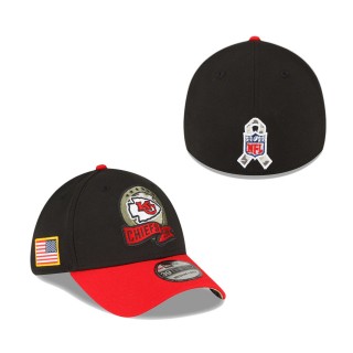 Men's Kansas City Chiefs Black Red 2022 Salute To Service 39THIRTY Flex Hat