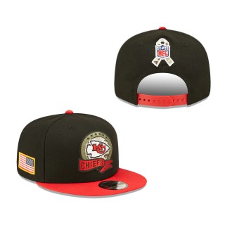 Men's Kansas City Chiefs Black Red 2022 Salute To Service 9FIFTY Snapback Hat