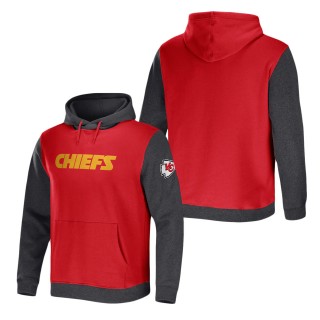 Men's Kansas City Chiefs NFL x Darius Rucker Collection by Fanatics Red Charcoal Colorblock Pullover Hoodie