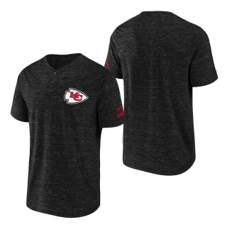 Men's Kansas City Chiefs NFL x Darius Rucker Collection by Fanatics Black Slub Henley T-Shirt