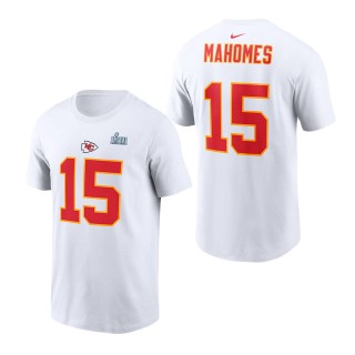 Men's Kansas City Chiefs Patrick Mahomes Nike White Super Bowl LVII Name & Number T-Shirt